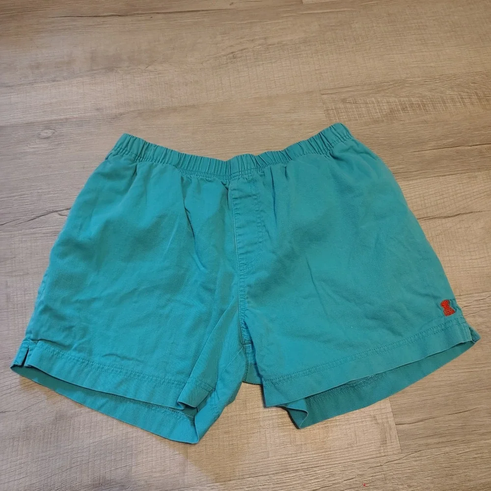 Chubbies Dad Shorts Mens Large Teal Turquoise Blue 100% Cotton Elastic 5.5